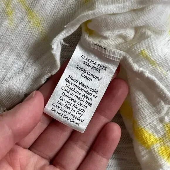 ATM Hoodie Sweater Medium Tie Dye Lightweight Cotton White Yellow Beach Boho - Picture 13 of 16